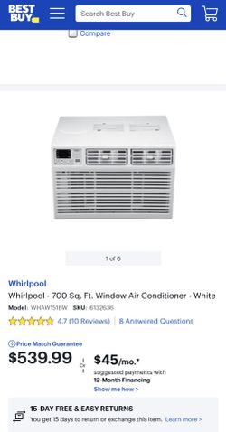 Whirlpool 700-sq ft Window Air Conditioner (115-Volt; 15000-BTU) ENERGY STAR