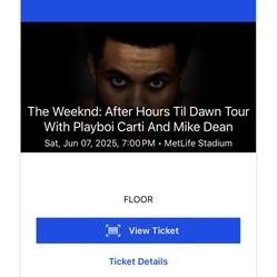 The Weeknd Diamond VIP Ticket – $1,649 – Instant Transfer – MetLife Stadium