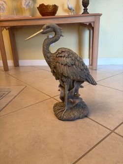 Blue Heron Bird Figurine Statue