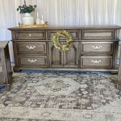 🤎 dresser night stands bedroom set brown seadrift nightstands 2 two bedside tables cajonera 