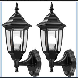 Set of 2 Dusk to Dawn Outdoor Porch Sconces, LED Waterproof