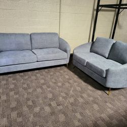 Grey Blue Modern Sofa Set 