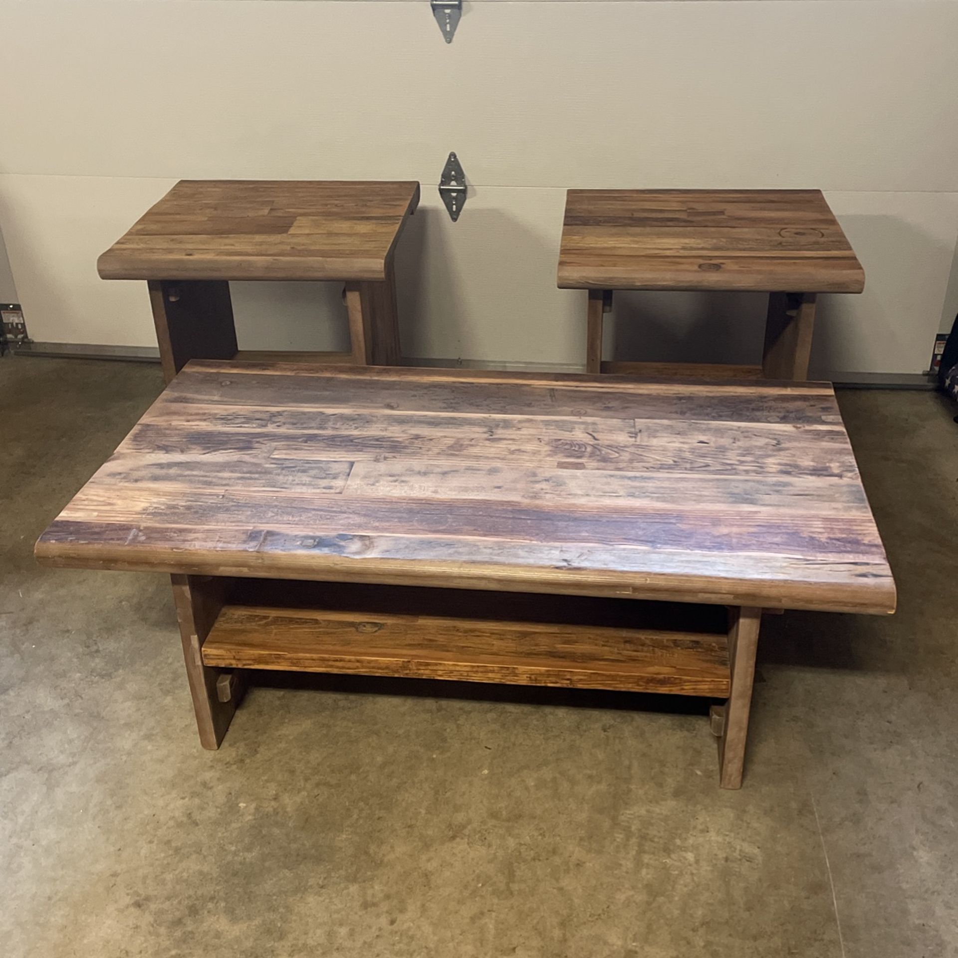 Pottery Barn Reclaimed Easton Wood Coffee And End Table Set