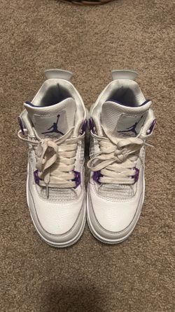 Purple metallic Jordan 4 retro’s. Size 5.5