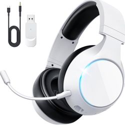 Brsndnew TA4000 2.4GHz/Bluetooth 5.3 Wireless Gaming Headset for PC, PS5, PS4 – Over-Ear Headphones with ENC Mic, 60H Playtime, 3.5mm Wired Mode, Comp