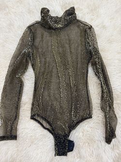 Body Suit Top And Gold Bottom Small Rave