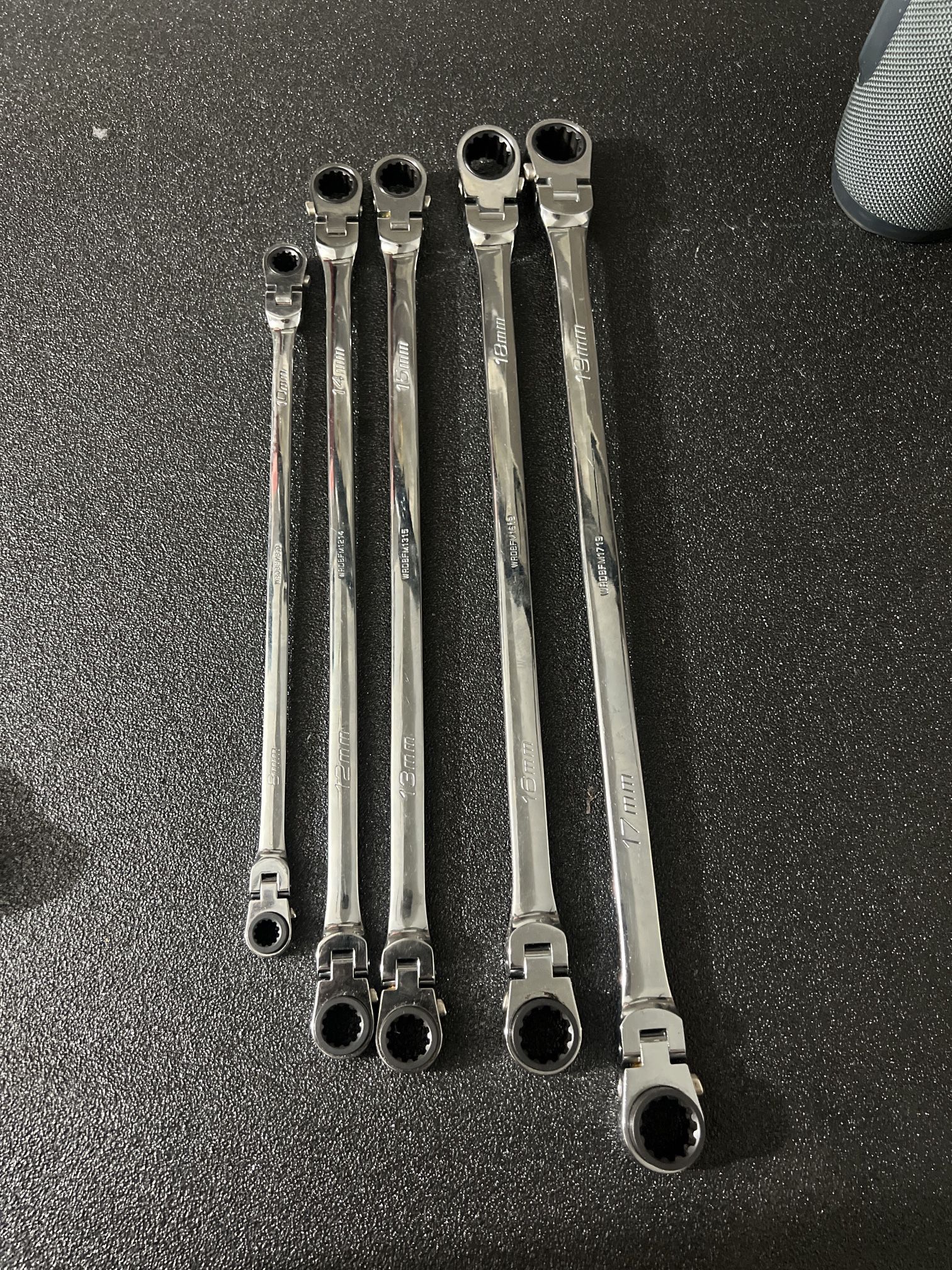 ICON Extra Long Professional Double Box Flex Ratcheting Wrench Set, 5-Piece