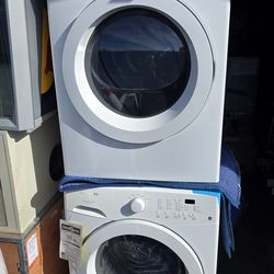 The washing machine and dryer set is brand new. See photos.