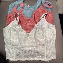Victoria's Secret Lace Bralettes – Set of 3 36DDD