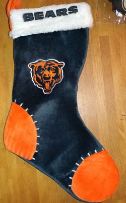 CHICAGO BEARS xmas stocking. And Xmas santa hat