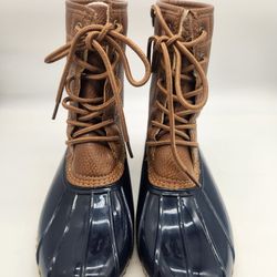 JBU BY JAMBU Womens Navy Waterproof Maplewood Round Toe Lace-Up Duck Boots, Size  6 M