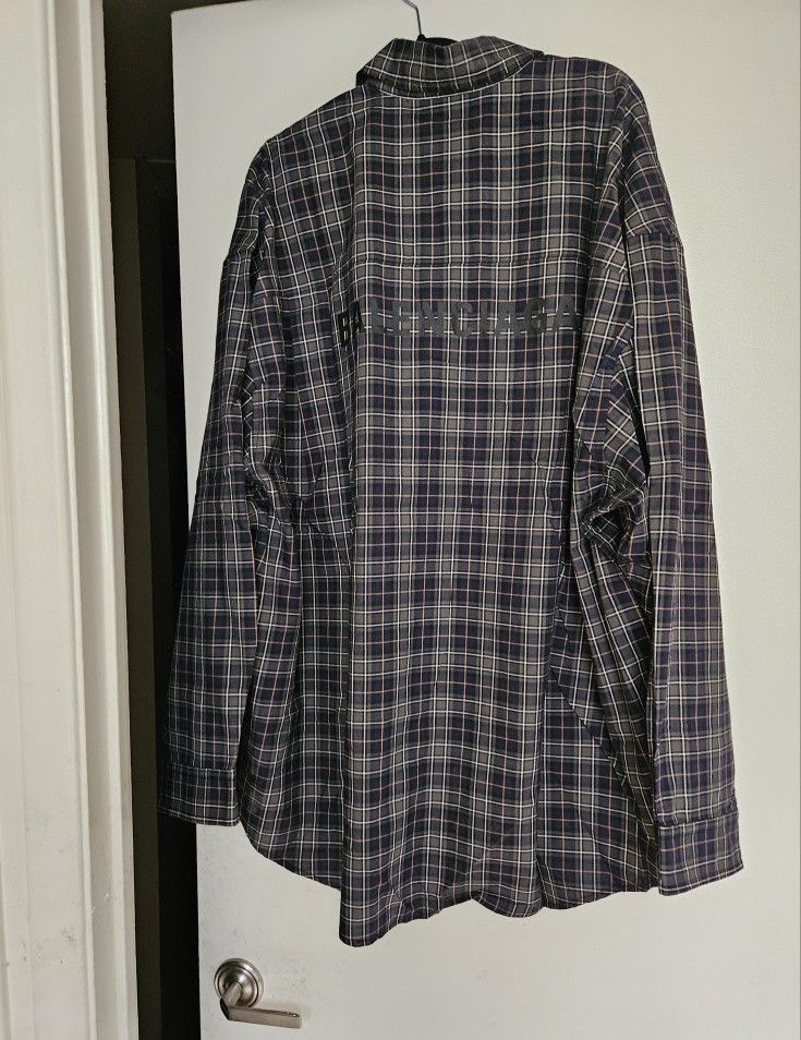 Balenciaga Plaid Long Sleeve Shirt Sx Xl
