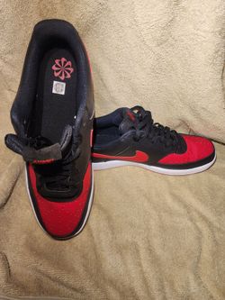 NIKE Court Vision Low NN Mens SZ 13 Black University Red