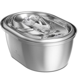 PETLIBRO Cat Water Fountain Stainless Steel, 2L & 3L Pet Water Fountain for Cats Inside, Food-Grade Dog Water Fountain, Cat Water Dispenser with Adjus