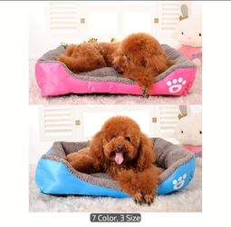 Premium Cozy Pet Bed for Small Dogs & Cats - Candy-Colored Square Washable Warm Nest Suitable for Small Types and Breeds Bedding 1 Count in Color Rose