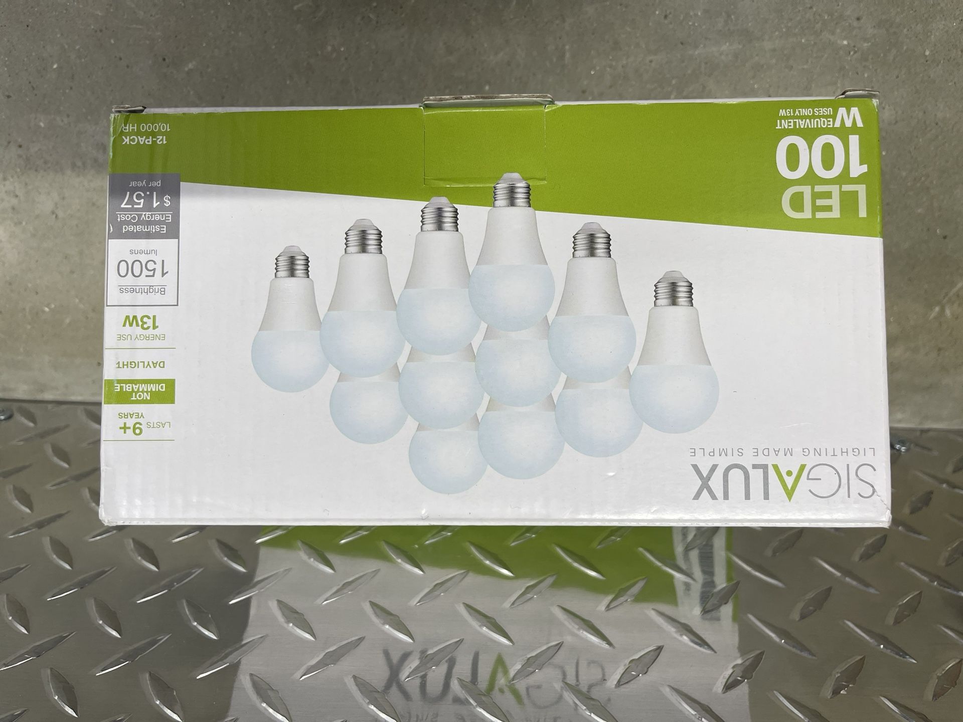 12-pack of Sigalux 100W Equivalent LED Light Bulbs