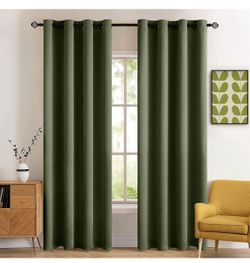 Blackout Curtains 2 Panels Set 52 x 84”Length Olive Green