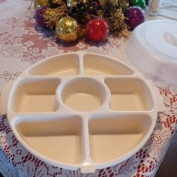 Chip & dip or veggie. 2 pieces,  travel with lid. $8.