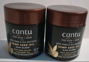 Cantu For Skin + Hair Hemp Seed Oil Raw Blend, 5.5 oz 2 Jars