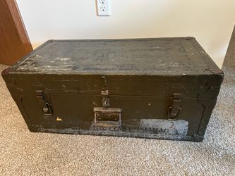 Vintage Air Force Military Footlocker Storage Trunk