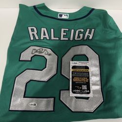 Cal Raleigh Autographed Seattle Mariners Jersey JSA