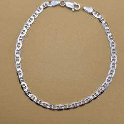 ⚓ S925 Sterling Silver Mariner Link Bracelet – 7 in / 4 mm ⚓