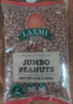 Laxmi Premium Grade Jumbo Peanuts 4 lb Bag Fresh and Sealed 🥜✨