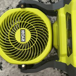 RYOBI ONE+ 18V Cordless 7-1/2 in. Bucket Top Misting Fan (Tool Only) 