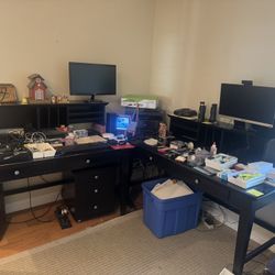 One Office Desks With Rolling File Cabinet
