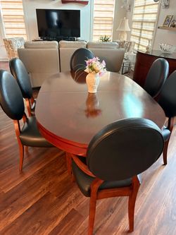 Cherry Wood Dining Table with 6 Chairs