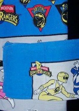 Mighty Morphin Power Rangers 1994 flat twin bed sheet & 2 pillowcase TV vintage