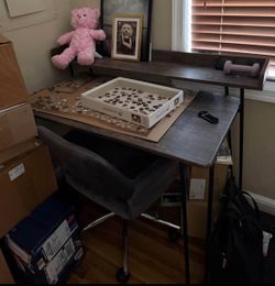 Office desk & rolling chair