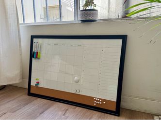 Magnetic Dry Erase Calendar & Cork Board