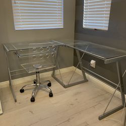 Glass desk & Chair