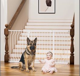Mutak Pet/ Baby Gate For Stairs, 29-57"W X 30"H, White