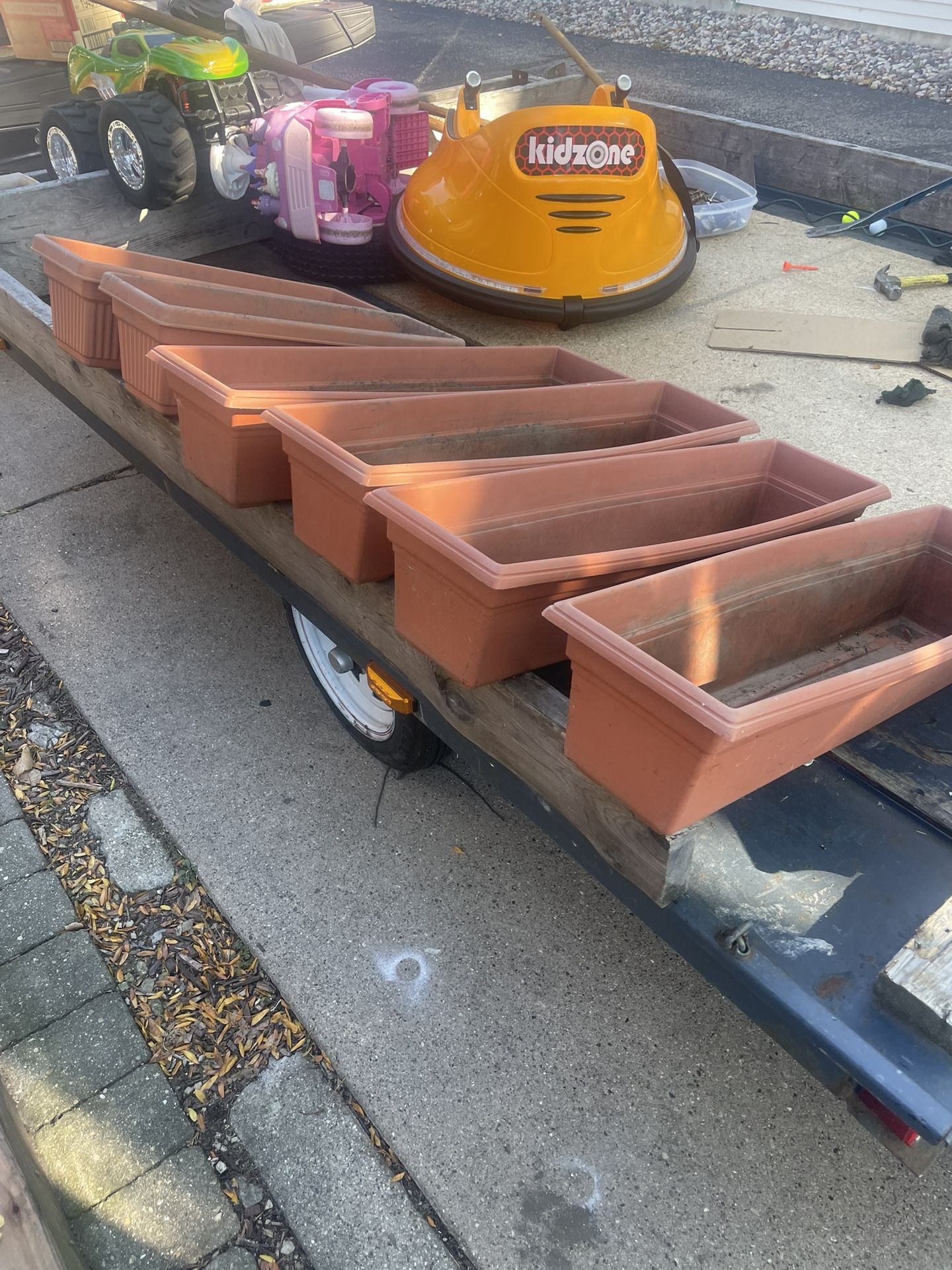 Rectangular Flower Pots, 4-30by8, 2 -24by8, $10 total