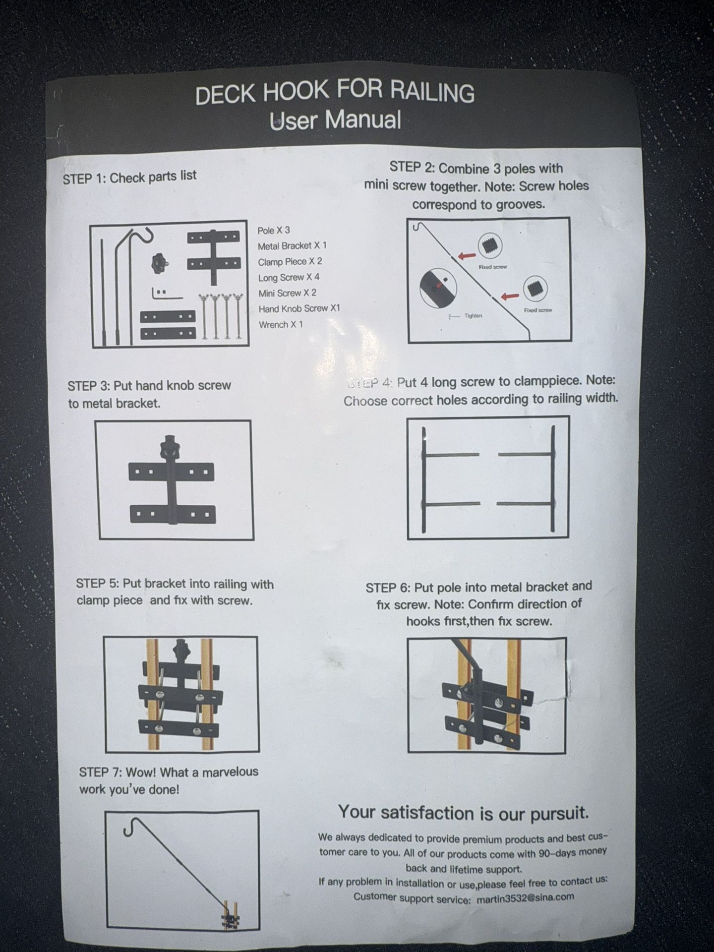 Deck Hook For Railing