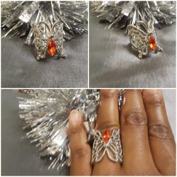 Topaz Silver Filligree Butterfly