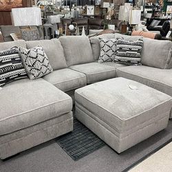 Ashley Calnita  Sectional Sofa Couch Ottoman Options 