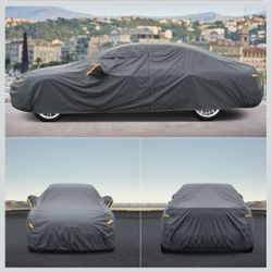  16 Layers Car Cover Waterproof All Weather, Heavy Duty Outdoor Car Cover Universal Fit Sedan Toyota Camry, Tesla Model 3, Honda Accord,Retails $64.96