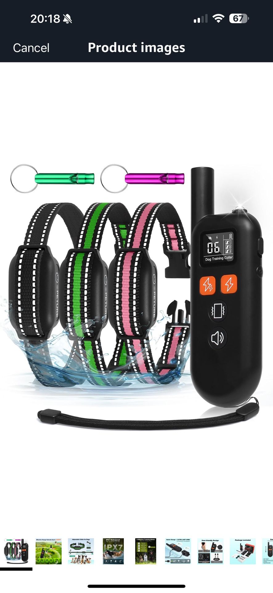 3 Dogs Shock Collar with Remote 3 Pack