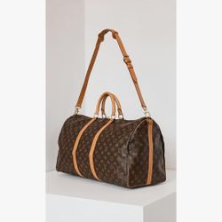 Louis Vuitton Women's Pre-Loved Louis Vuitton Keepall Bandouliere 55 Duffle Bag, Monogram, Brown, One Size