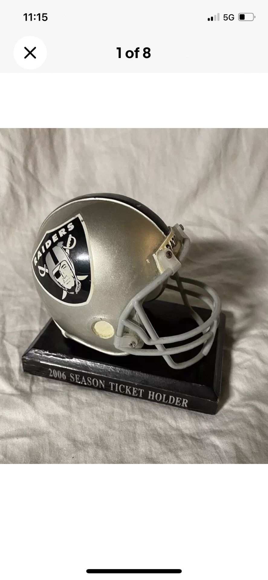 OAKLAND RAIDERS Season Ticket Holder Mini-Helmet 2006 Las Vegas