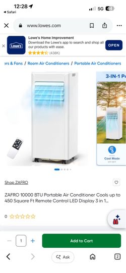 Portable AC 10,000 BTU