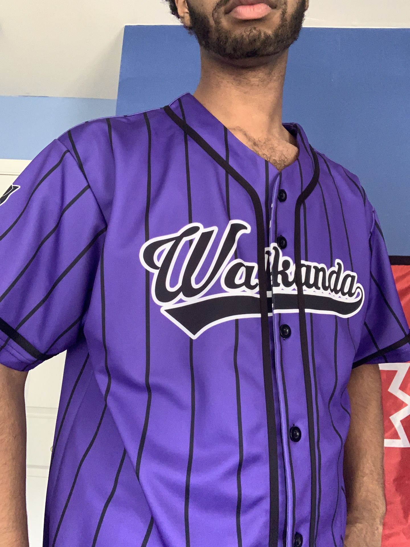Wakanda Forever Black Panther Baseball Jersey