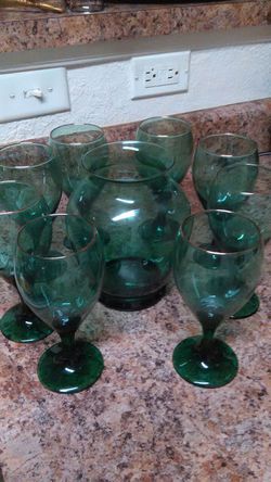 Beautiful wine glasses/&match vase