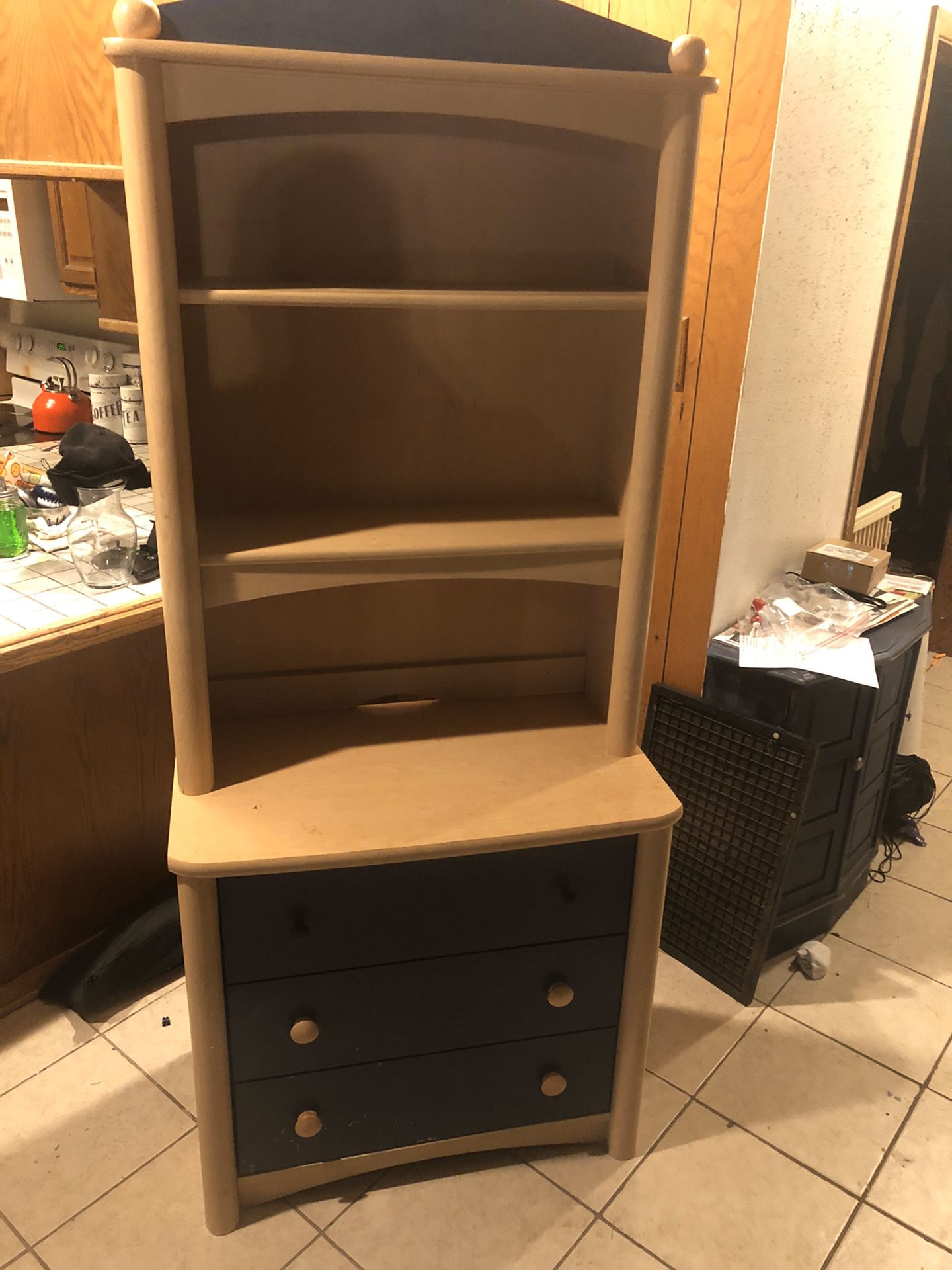 Child’s Three drawer dresser with book shelf
