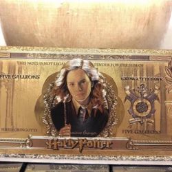 Gold foil plated Hermione Granger from Harry Potter Banknote