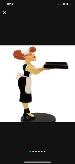 Vintage Bombay Company 1990s Millie the Maid 30" Serving Tray Stand 