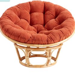 World Market Papasan Chair With Burnt Orange Cushion